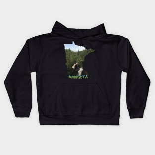 Minnesota Outline (Devil's Kettle in Judge Magney State Park) Kids Hoodie